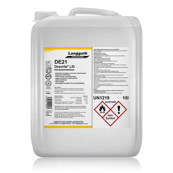 DE21Desmila® LSI Händedesinfektion 10 Liter Kanister